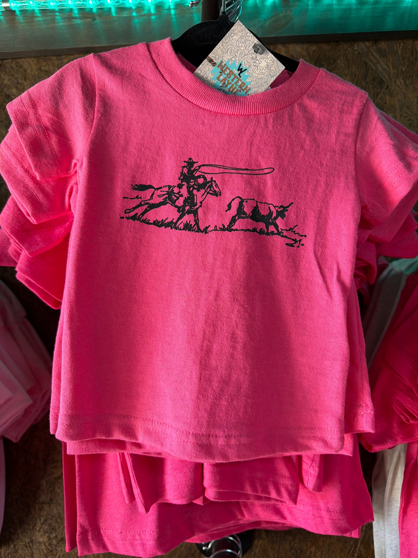 Ropin' Cowboy Pink T-Shirt