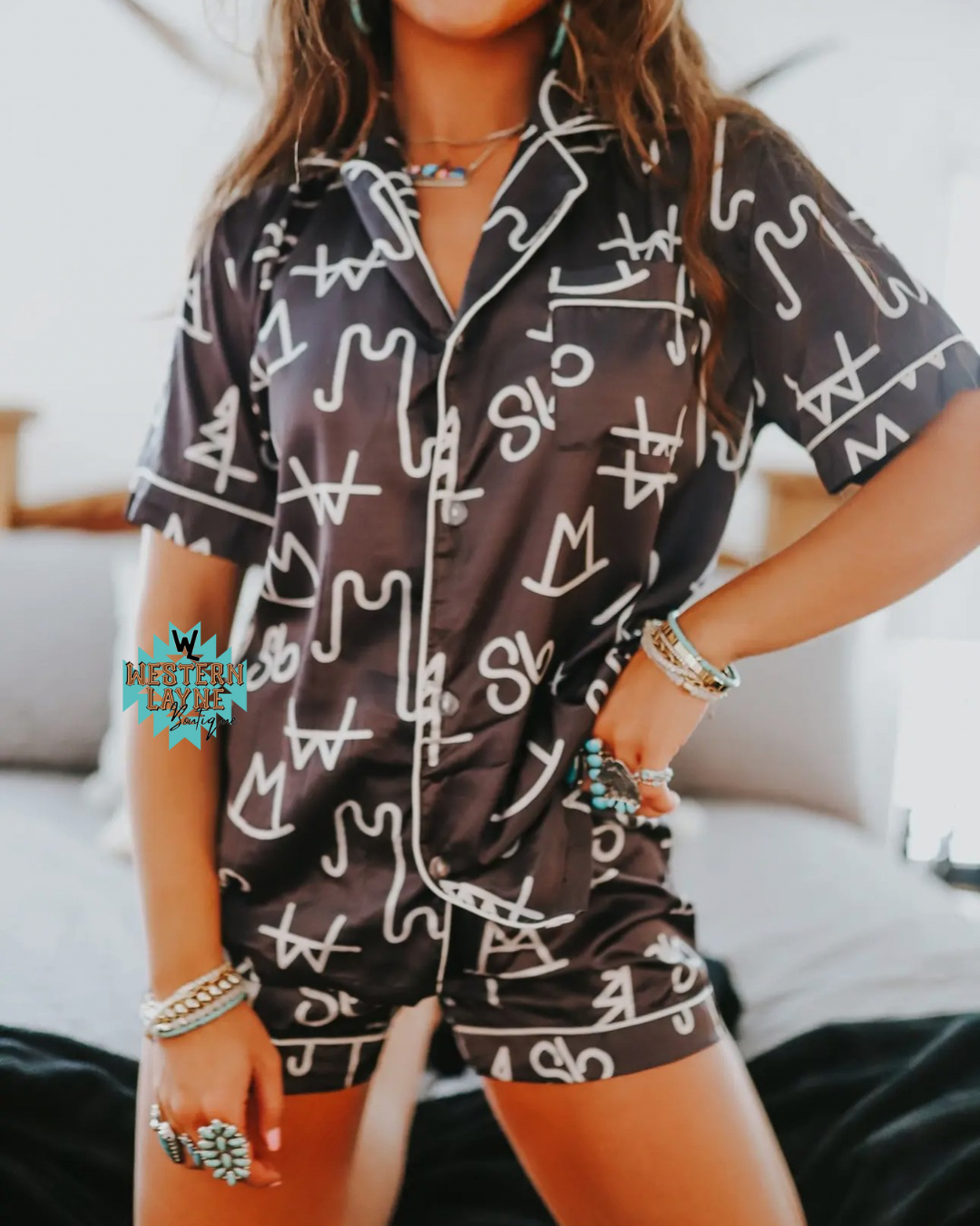 Black Brand Pajama Set