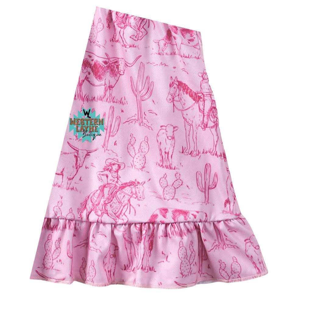 Girl’s Pink Western Dress