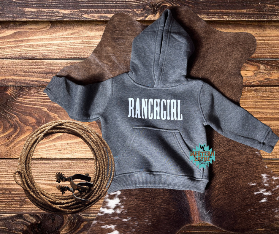 Ranch Girl Charcoal Gray Hoodie