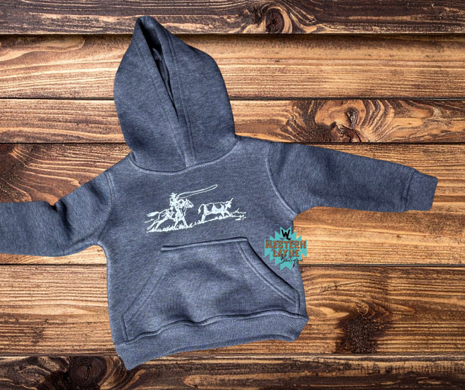 Cowboy Roper Charcoal Gray Hoodie