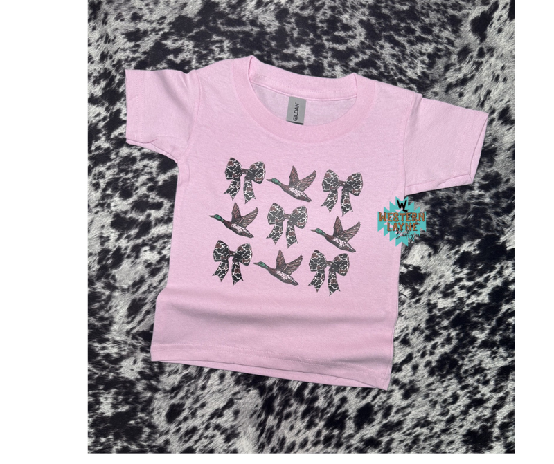 Ducks and Camo Bows Pink T- Shirt