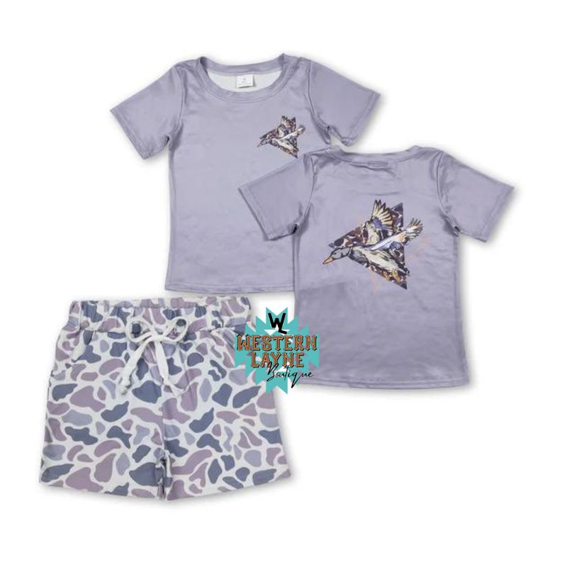 Grey Duck Shorts Set