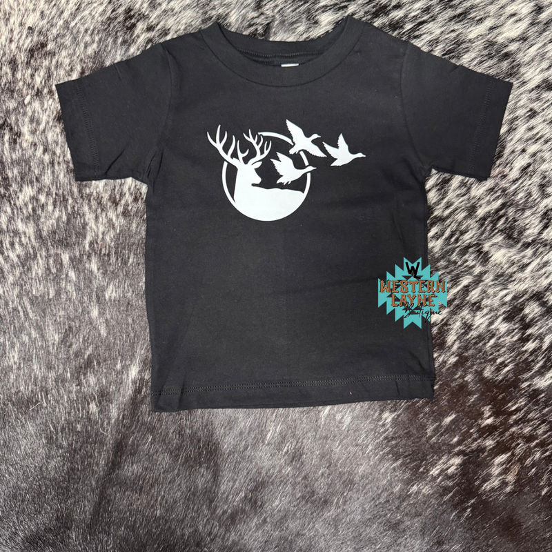 Deer/Duck Black T-Shirt