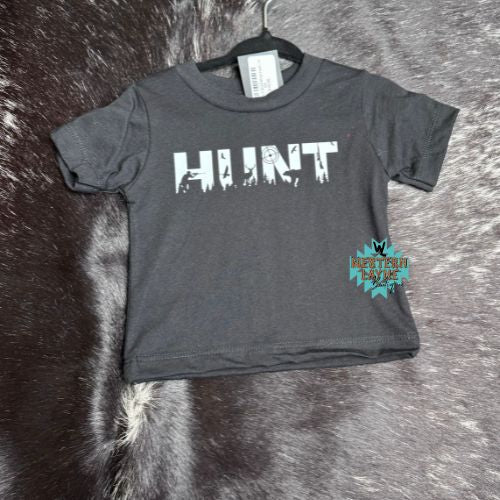 Boys Black T-Shirt/White Hunt