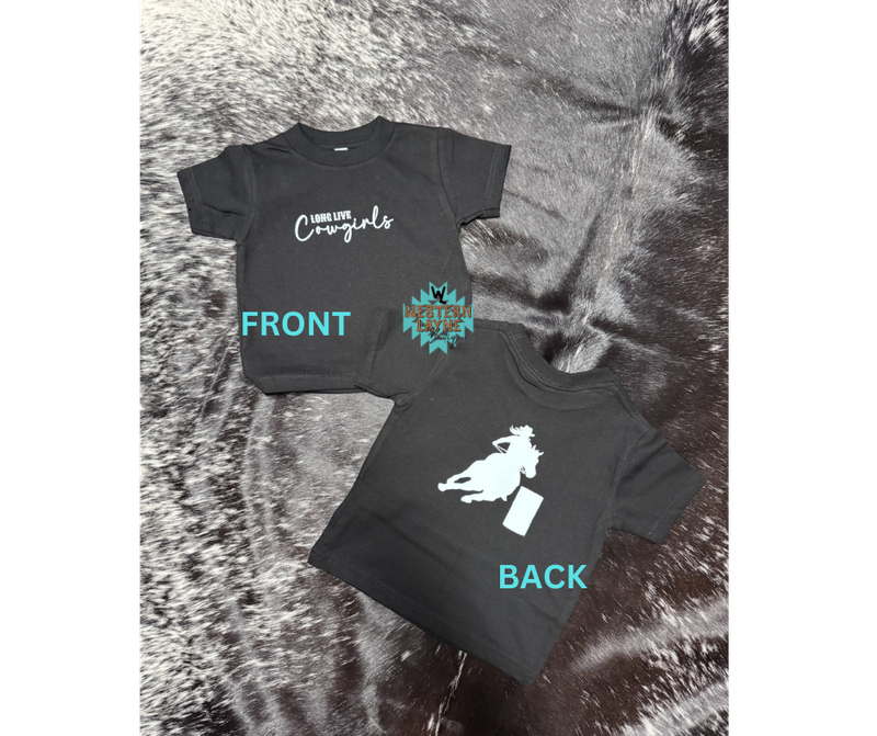 Black Long Live Cowgirls/Barrel Racer T-Shirt