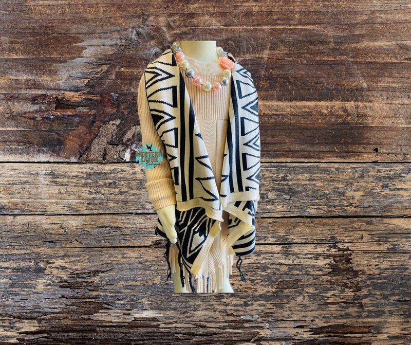 Aztec Sweater Vest with Tassels