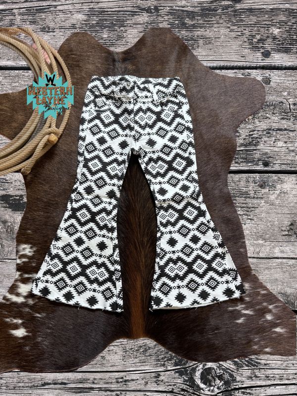 Black & White Aztec Denim Bells
