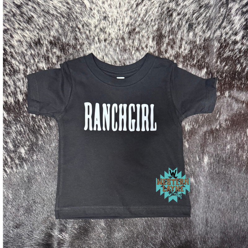 Ranchgirl Black T-Shirt (White)