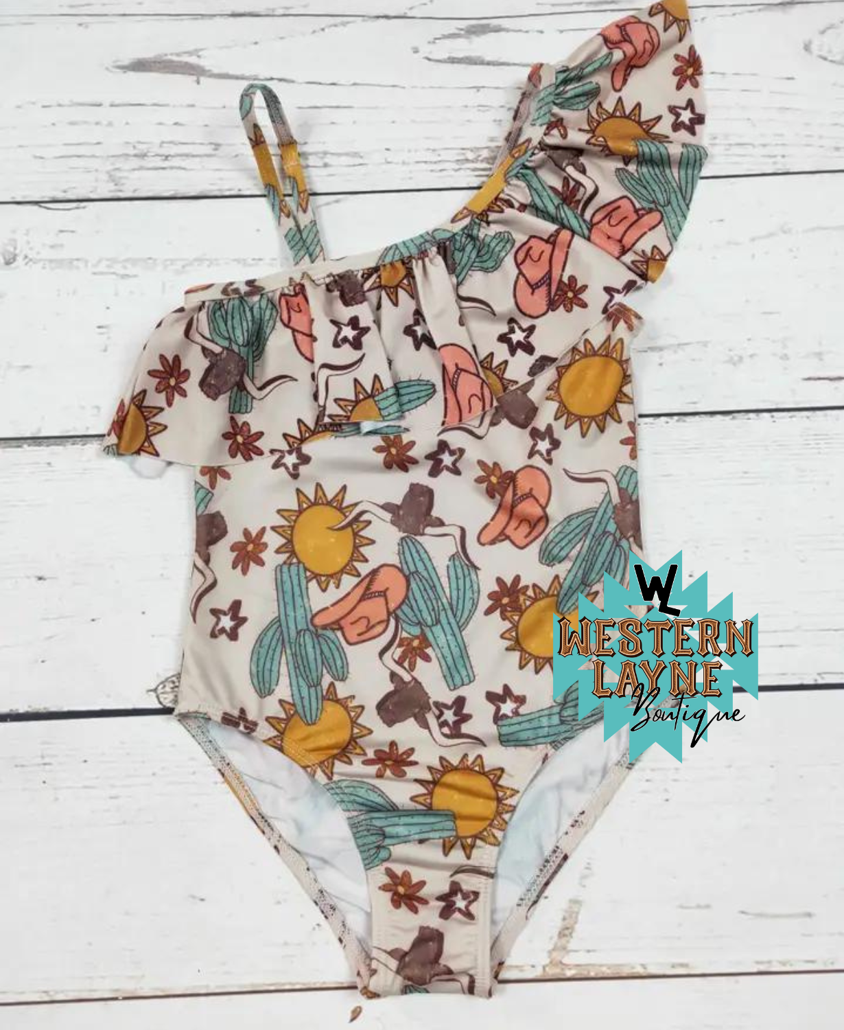 Cactus Cows Western Swimsuit