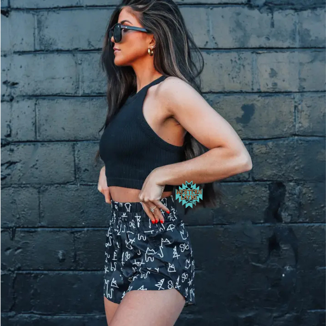 Black Cattle Brand Shorts