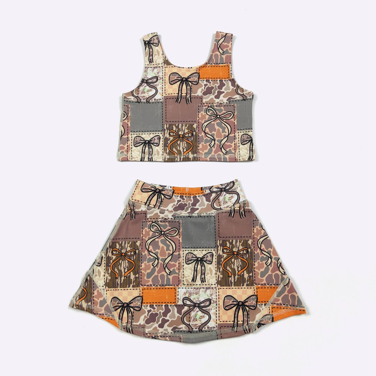 Camo Patchwork Girls Skort Set