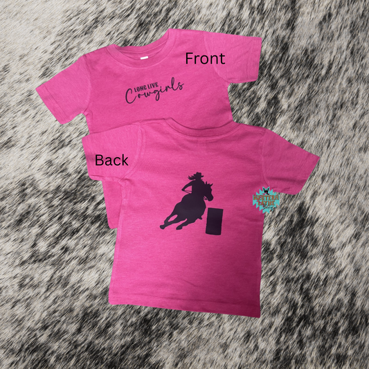 Pink Long Live Cowgirls/Barrel Racer T-Shirt