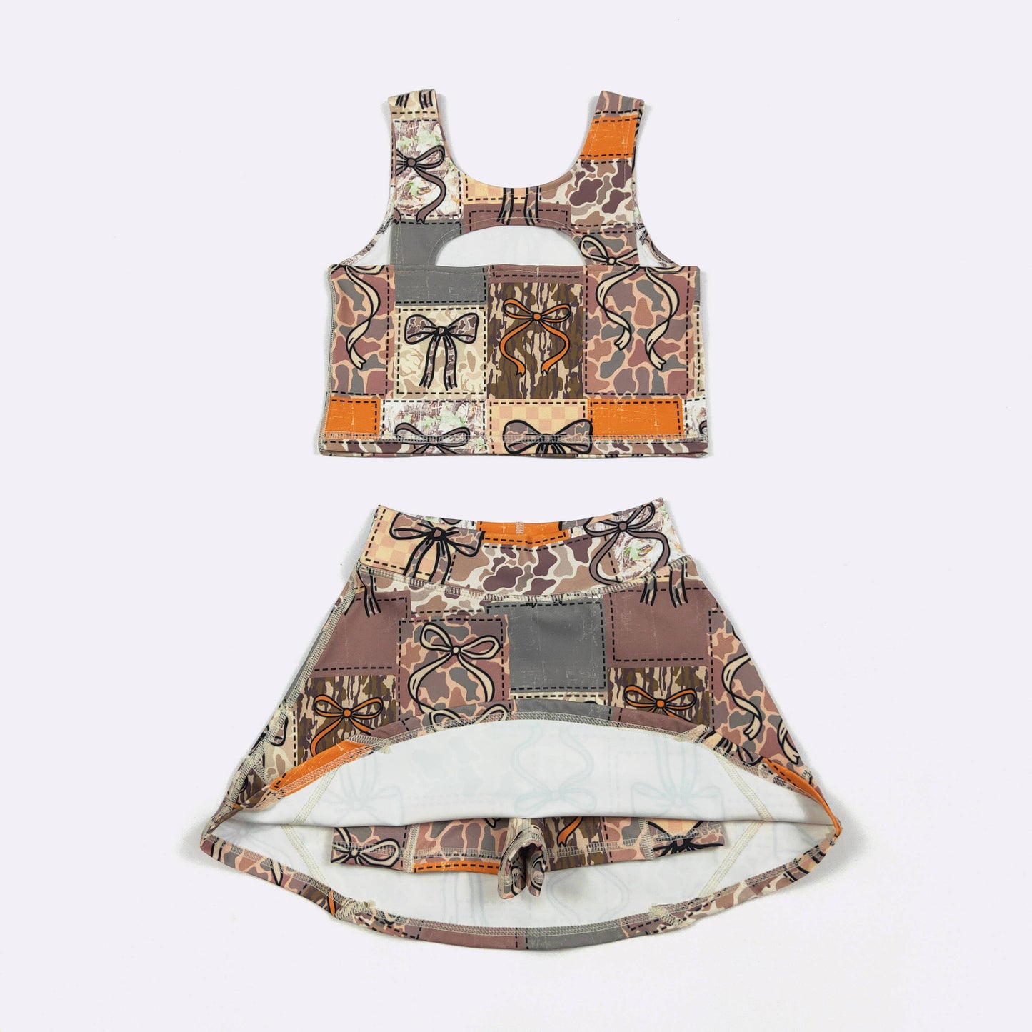 Camo Patchwork Girls Skort Set