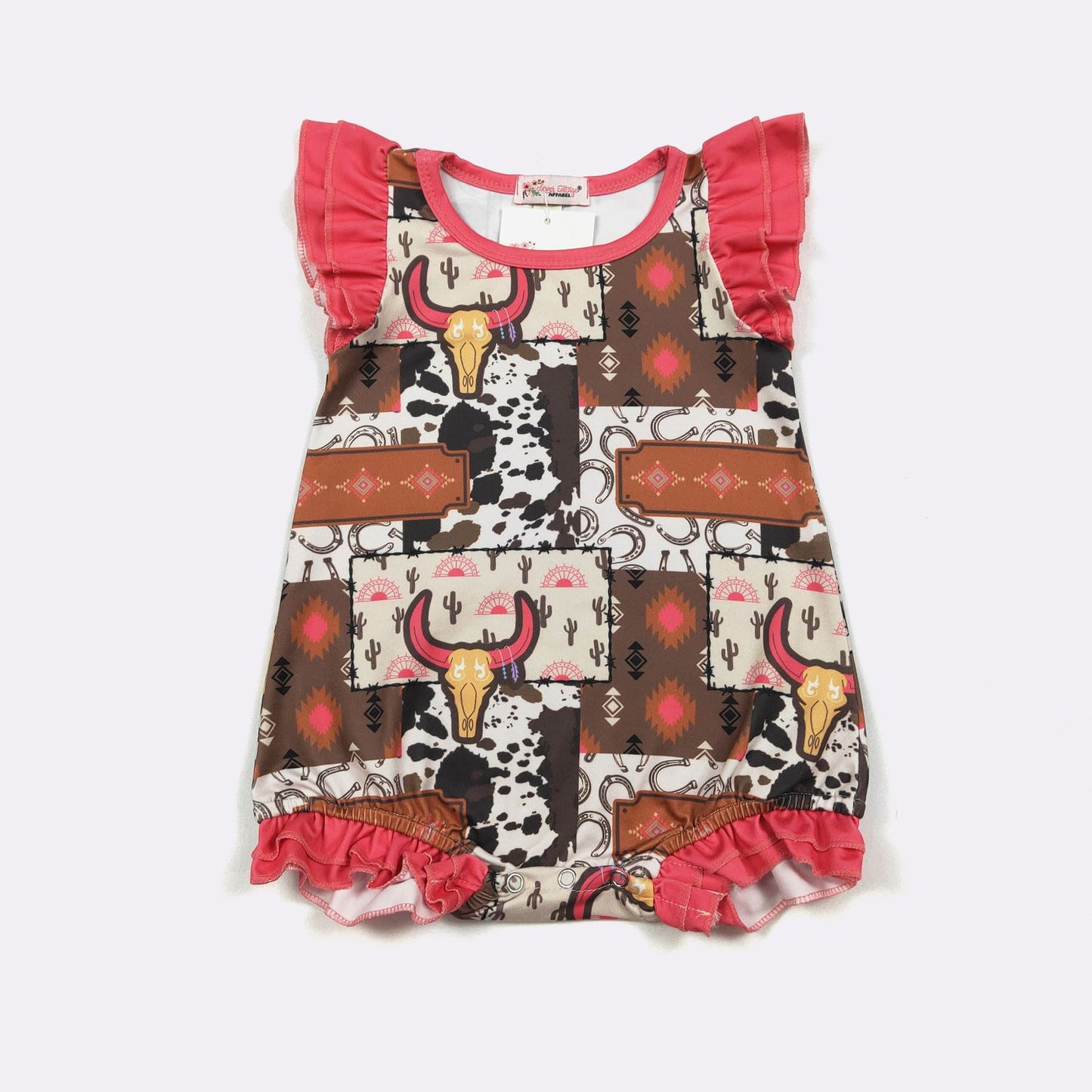 Longhorn Baby Girl Romper