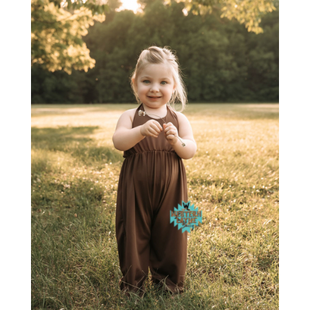 Willa Wide-Leg Halter Jumpsuit -Chestnut