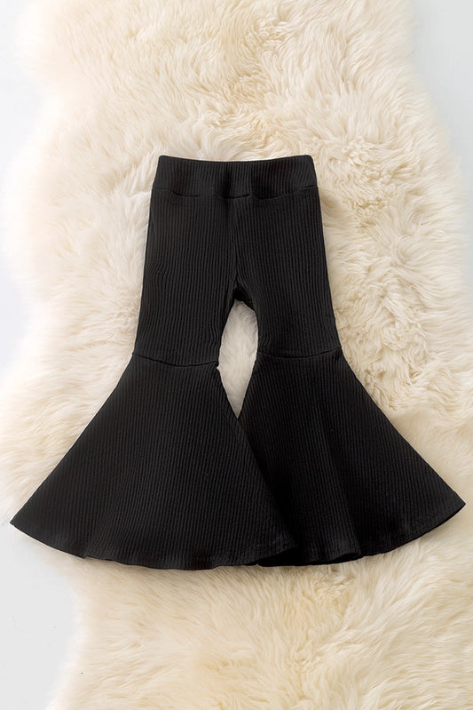 Black Ribbed Bell Bottoms