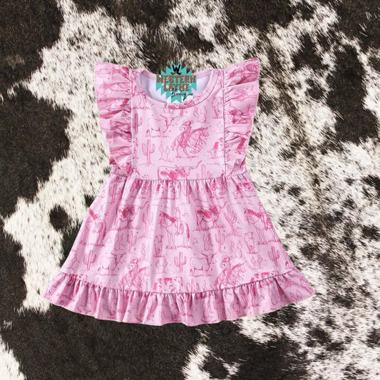Girl’s Pink Western Dress