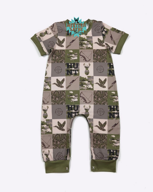 Hunt Patchwork Romper
