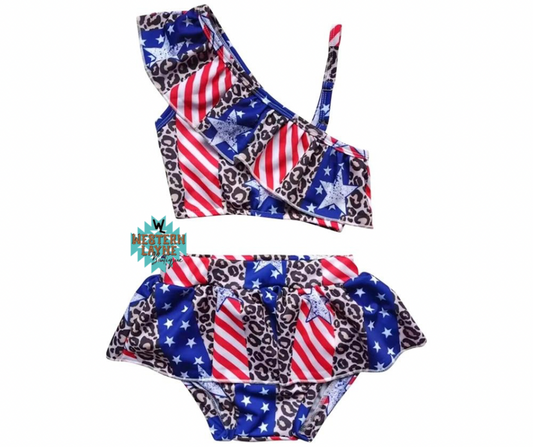 4th of July 2-Piece Ruffle Bathing Suit