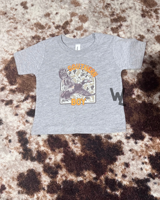 Southern Boy Camo Duck Grey T-Shirt