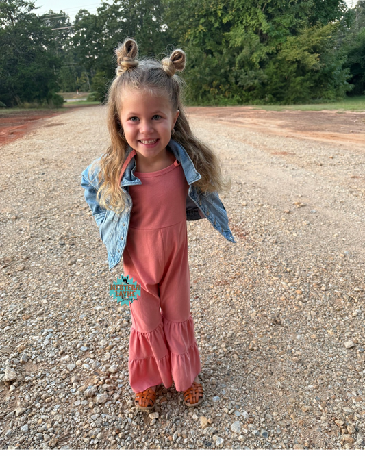 Bell Bottom Jumpsuit Peach