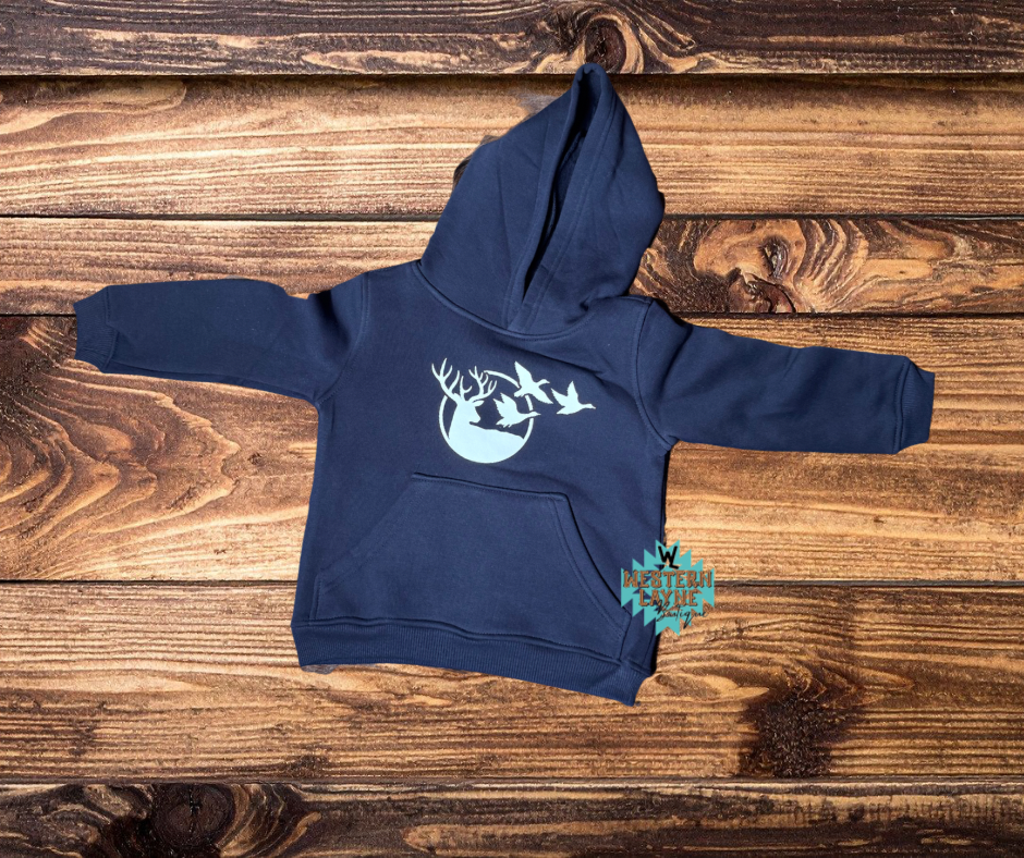 Deer/Duck Navy Hoodie