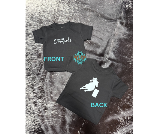 Black Long Live Cowgirls/Barrel Racer T-Shirt